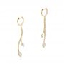 14k Yellow Gold 14k Yellow Gold Dangle Diamond Earrings - Front View -  106327 - Thumbnail