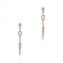 14k Rose Gold 14k Rose Gold Dangling Diamond Earrings - Three-Quarter View -  105941 - Thumbnail