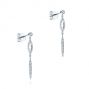 14k White Gold Dangling Diamond Earrings - Front View -  105942 - Thumbnail