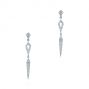 14k White Gold Dangling Diamond Earrings - Three-Quarter View -  105941 - Thumbnail