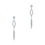 14k White Gold Dangling Diamond Earrings - Three-Quarter View -  105942 - Thumbnail