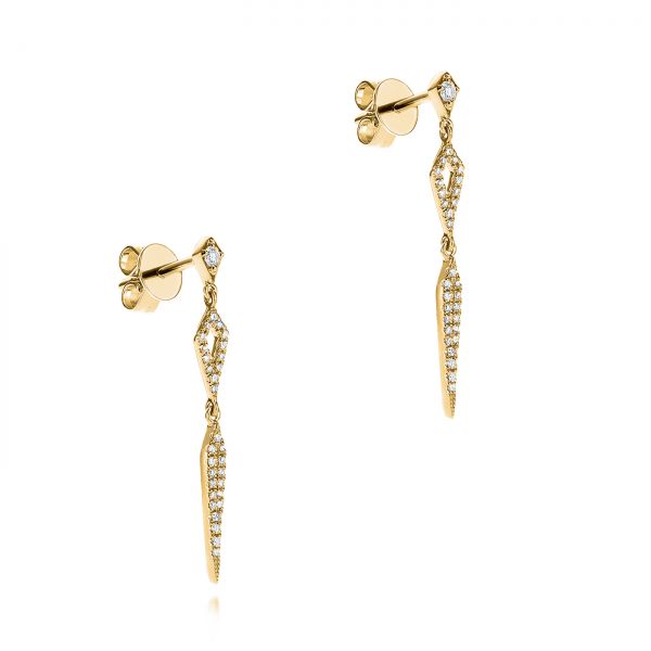 18k Yellow Gold 18k Yellow Gold Dangling Diamond Earrings - Front View -  105941