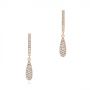 14k Rose Gold 14k Rose Gold Dangling Huggie Diamond Earrings - Three-Quarter View -  105946 - Thumbnail