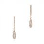 18k Rose Gold 18k Rose Gold Dangling Huggie Diamond Earrings - Three-Quarter View -  105946 - Thumbnail