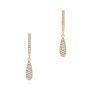18k Yellow Gold 18k Yellow Gold Dangling Huggie Diamond Earrings - Three-Quarter View -  105946 - Thumbnail