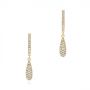 14k Yellow Gold 14k Yellow Gold Dangling Huggie Diamond Earrings - Three-Quarter View -  105946 - Thumbnail