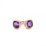 18k Rose Gold 18k Rose Gold Delicate Amethyst Stud Earrings - Front View -  106033 - Thumbnail