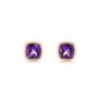 14k Rose Gold 14k Rose Gold Delicate Amethyst Stud Earrings - Three-Quarter View -  106033 - Thumbnail