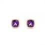 18k Rose Gold 18k Rose Gold Delicate Amethyst Stud Earrings - Three-Quarter View -  106033 - Thumbnail