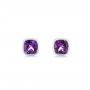  Platinum Platinum Delicate Amethyst Stud Earrings - Three-Quarter View -  106033 - Thumbnail