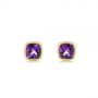 18k Yellow Gold 18k Yellow Gold Delicate Amethyst Stud Earrings - Three-Quarter View -  106033 - Thumbnail