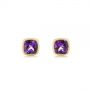 14k Yellow Gold 14k Yellow Gold Delicate Amethyst Stud Earrings - Three-Quarter View -  106033 - Thumbnail