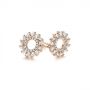 18k Rose Gold 18k Rose Gold Diamond Baguette Circle Stud Earrings - Front View -  105949 - Thumbnail