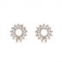 18k Rose Gold 18k Rose Gold Diamond Baguette Circle Stud Earrings - Three-Quarter View -  105949 - Thumbnail