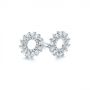  Platinum Platinum Diamond Baguette Circle Stud Earrings - Front View -  105949 - Thumbnail