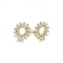 18k Yellow Gold 18k Yellow Gold Diamond Baguette Circle Stud Earrings - Front View -  105949 - Thumbnail