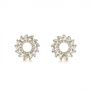 18k Yellow Gold 18k Yellow Gold Diamond Baguette Circle Stud Earrings - Three-Quarter View -  105949 - Thumbnail