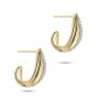 14k Yellow Gold Diamond Caged Stud Earrings - Front View -  108513 - Thumbnail