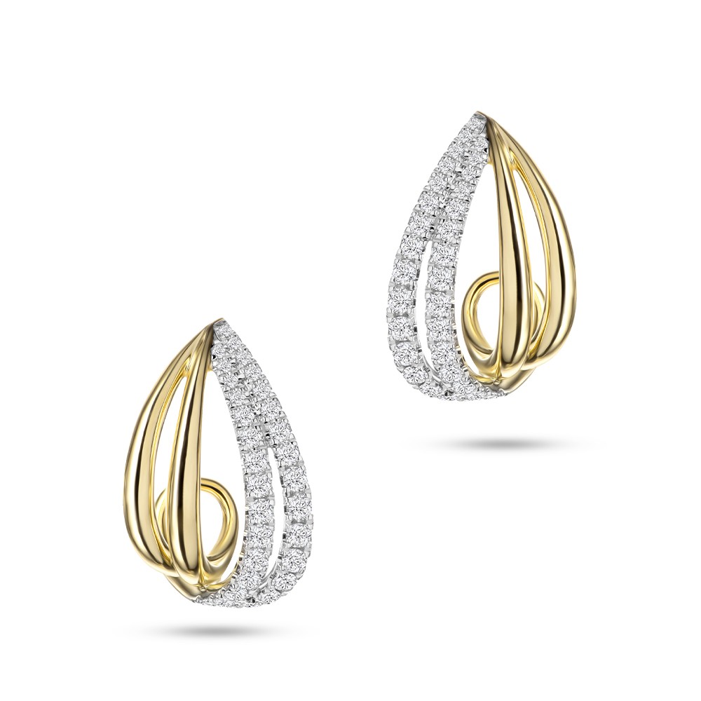 Diamond Caged Stud Earrings - Image