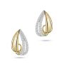 14k Yellow Gold Diamond Caged Stud Earrings - Three-Quarter View -  108513 - Thumbnail