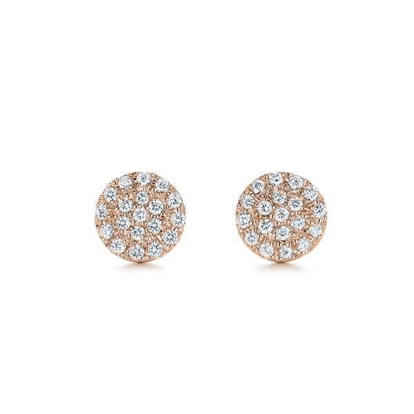14k Rose Gold 14k Rose Gold Diamond Cluster Earrings - Three-Quarter View -  105328