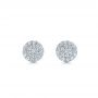 14k White Gold Diamond Cluster Earrings - Three-Quarter View -  105328 - Thumbnail