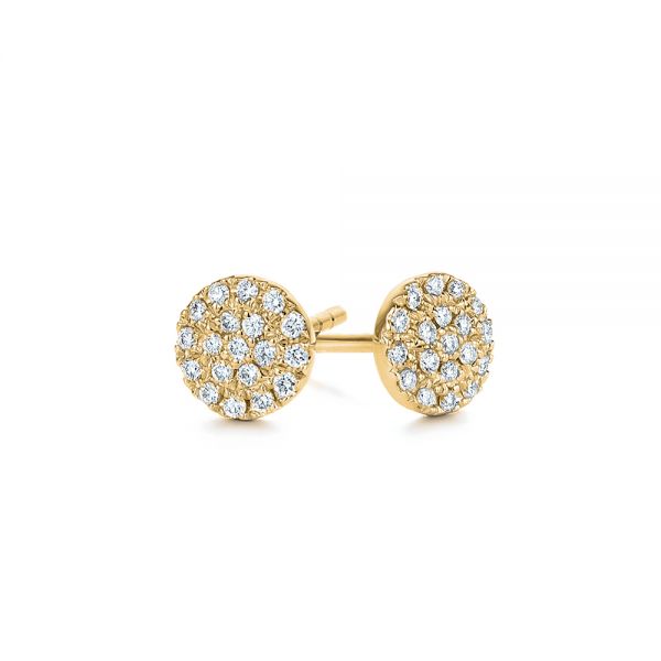 18k Yellow Gold 18k Yellow Gold Diamond Cluster Earrings - Front View -  105328