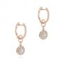 18k Rose Gold 18k Rose Gold Diamond Dangling Huggie Earrings - Front View -  105947 - Thumbnail