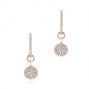 14k Rose Gold 14k Rose Gold Diamond Dangling Huggie Earrings - Three-Quarter View -  105947 - Thumbnail