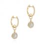 18k Yellow Gold 18k Yellow Gold Diamond Dangling Huggie Earrings - Front View -  105947 - Thumbnail