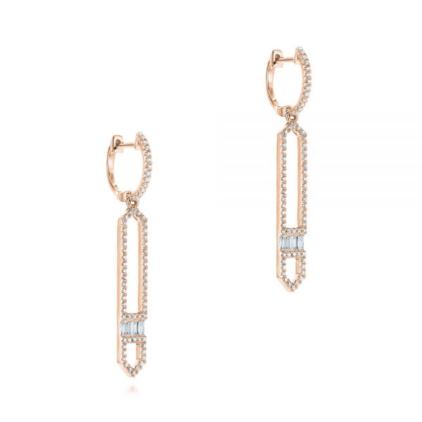 14k Rose Gold 14k Rose Gold Diamond Earrings - Front View -  105345