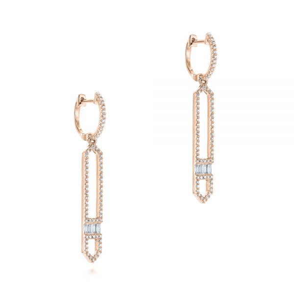 18k Rose Gold 18k Rose Gold Diamond Earrings - Front View - 105345
