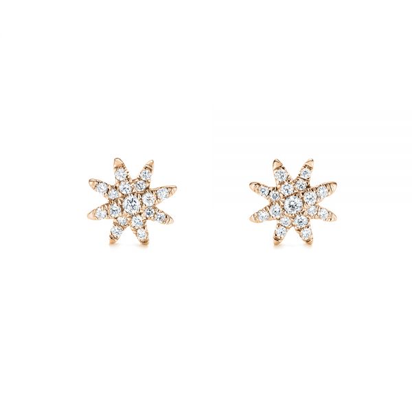 14k Rose Gold 14k Rose Gold Diamond Earrings - Front View - 103693