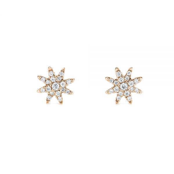 14k Rose Gold 14k Rose Gold Diamond Earrings - Front View -  103693