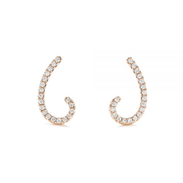 14k Rose Gold 14k Rose Gold Diamond Earrings - Front View -  103695