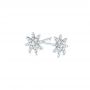 14k White Gold Diamond Earrings - Three-Quarter View -  103693 - Thumbnail