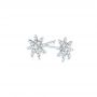 14k White Gold Diamond Earrings - Three-Quarter View -  103693 - Thumbnail