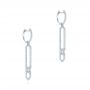 14k White Gold Diamond Earrings - Front View -  105345 - Thumbnail