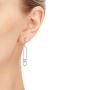 14k White Gold Diamond Earrings - Hand View -  105345 - Thumbnail