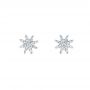 14k White Gold Diamond Earrings - Front View -  103693 - Thumbnail