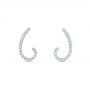 14k White Gold Diamond Earrings - Front View -  103695 - Thumbnail