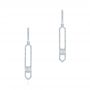 18k White Gold 18k White Gold Diamond Earrings - Three-Quarter View -  105345 - Thumbnail