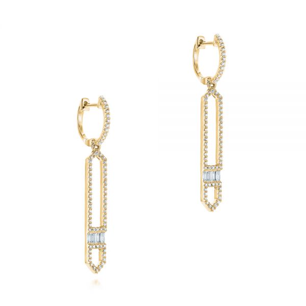 18k Yellow Gold 18k Yellow Gold Diamond Earrings - Front View -  105345