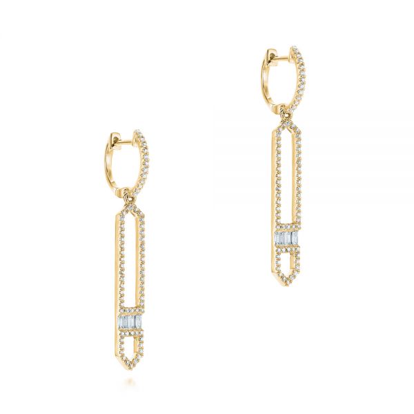 14k Yellow Gold 14k Yellow Gold Diamond Earrings - Front View - 105345