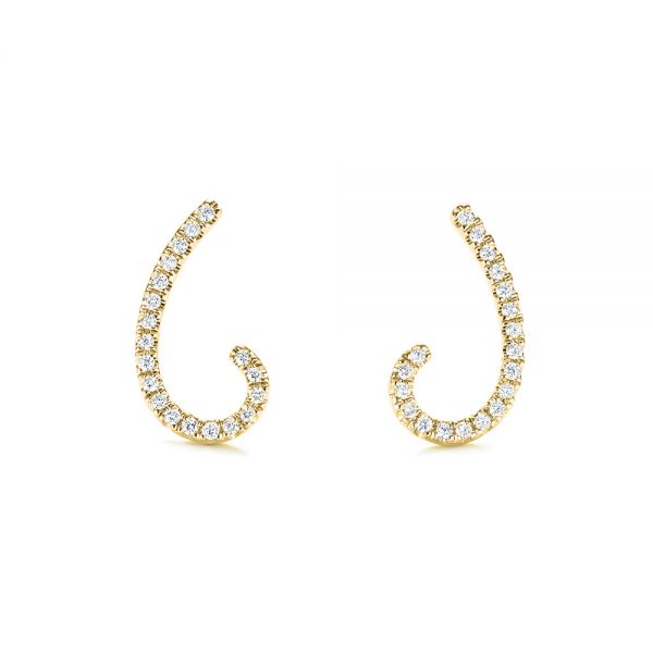 14k Yellow Gold 14k Yellow Gold Diamond Earrings - Front View -  103695