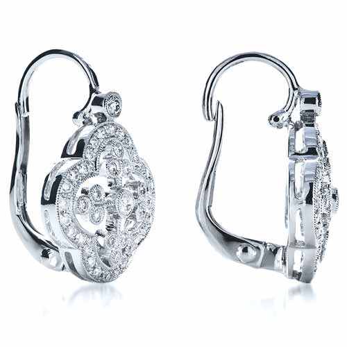 Diamond Filigree Earrings - front perspective