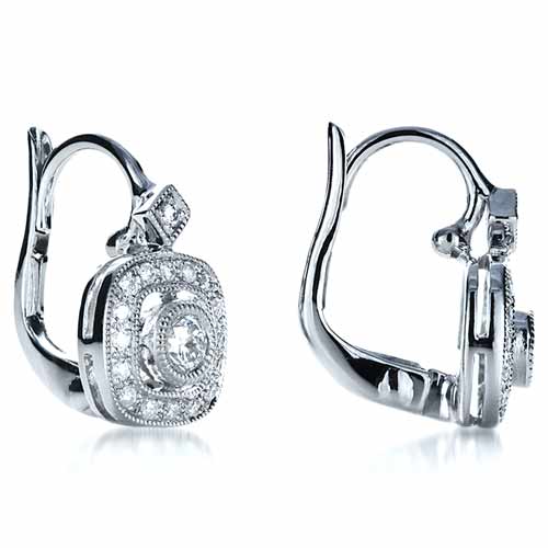 Diamond Filigree Earrings - front perspective