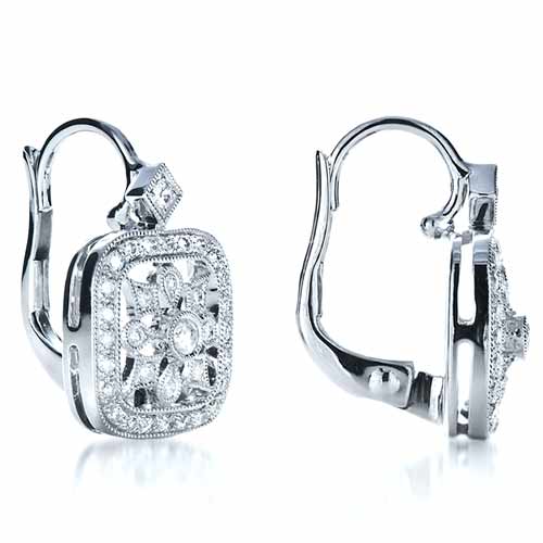 Diamond Filigree Earrings - front perspective