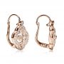 18k Rose Gold 18k Rose Gold Diamond Filigree Earrings - Front View -  1181 - Thumbnail