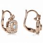 18k Rose Gold 18k Rose Gold Diamond Filigree Earrings - Front View -  1182 - Thumbnail